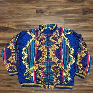 Vintage 80s blue Versace print jacket